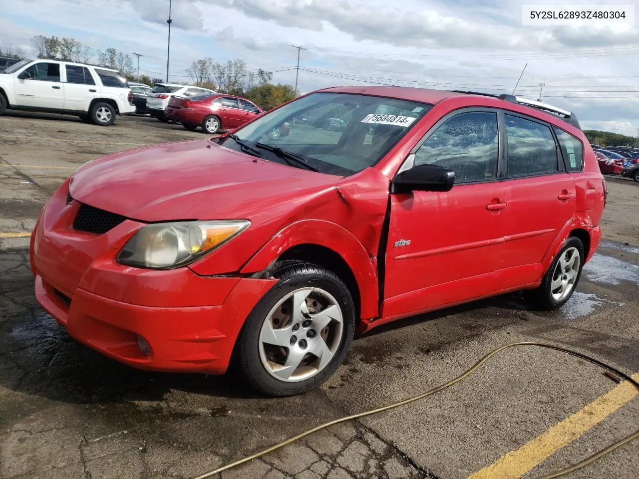 2003 Pontiac Vibe VIN: 5Y2SL62893Z480304 Lot: 75684814