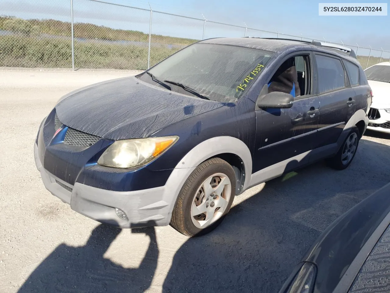 2003 Pontiac Vibe VIN: 5Y2SL62803Z470244 Lot: 75747554