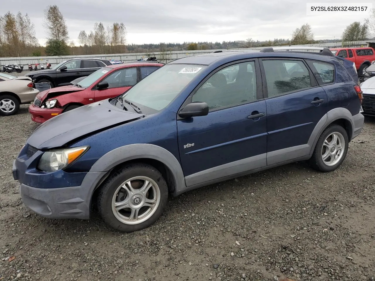 2003 Pontiac Vibe VIN: 5Y2SL628X3Z482157 Lot: 75933924