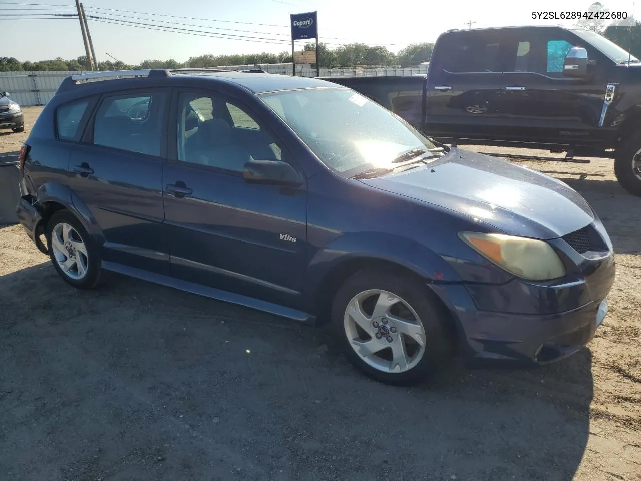 2004 Pontiac Vibe VIN: 5Y2SL62894Z422680 Lot: 68761104