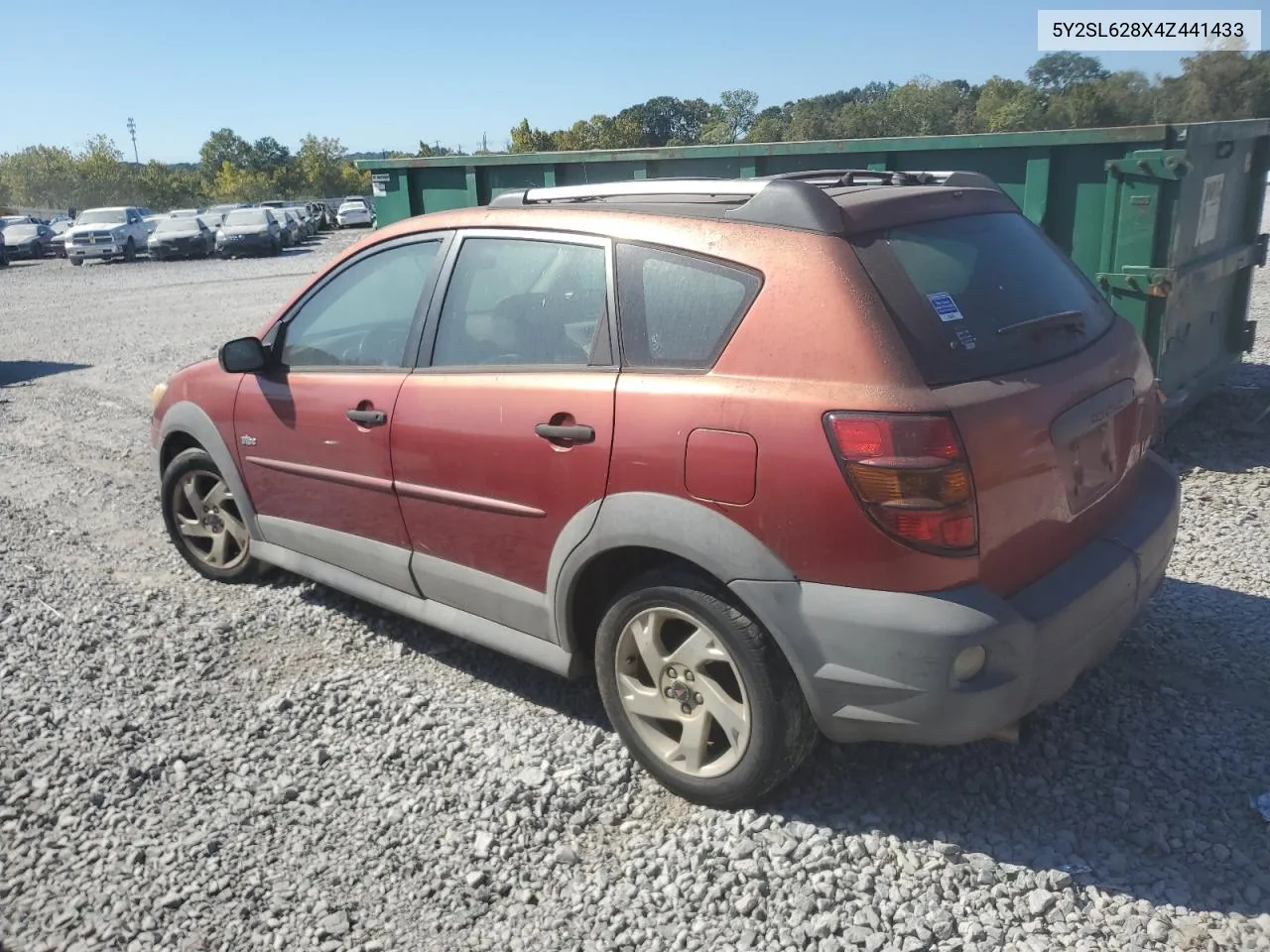 2004 Pontiac Vibe VIN: 5Y2SL628X4Z441433 Lot: 75320444