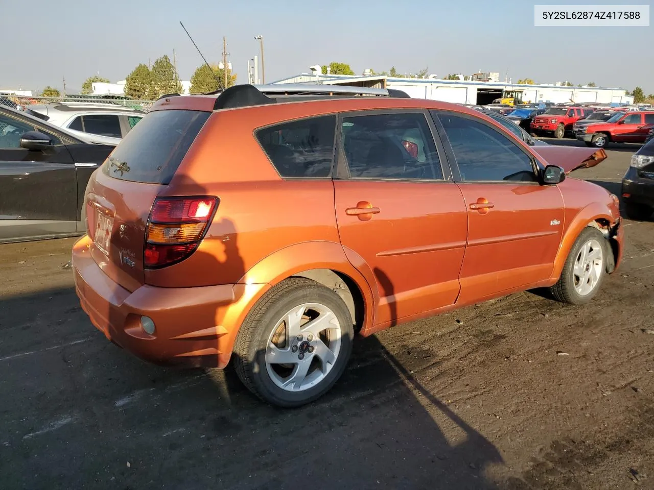 2004 Pontiac Vibe VIN: 5Y2SL62874Z417588 Lot: 75671854