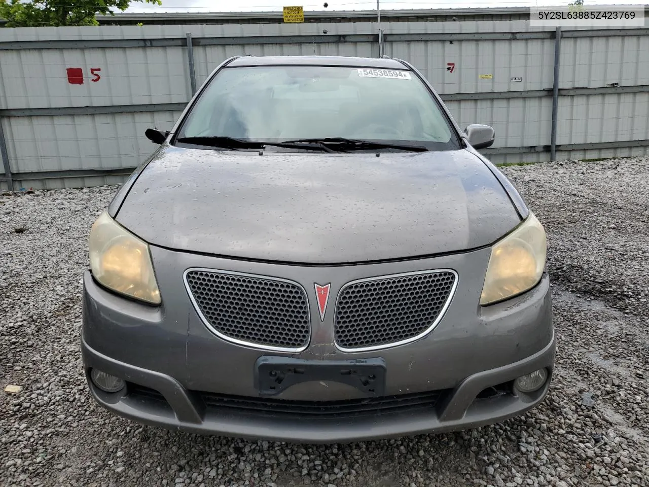 2005 Pontiac Vibe VIN: 5Y2SL63885Z423769 Lot: 54538594