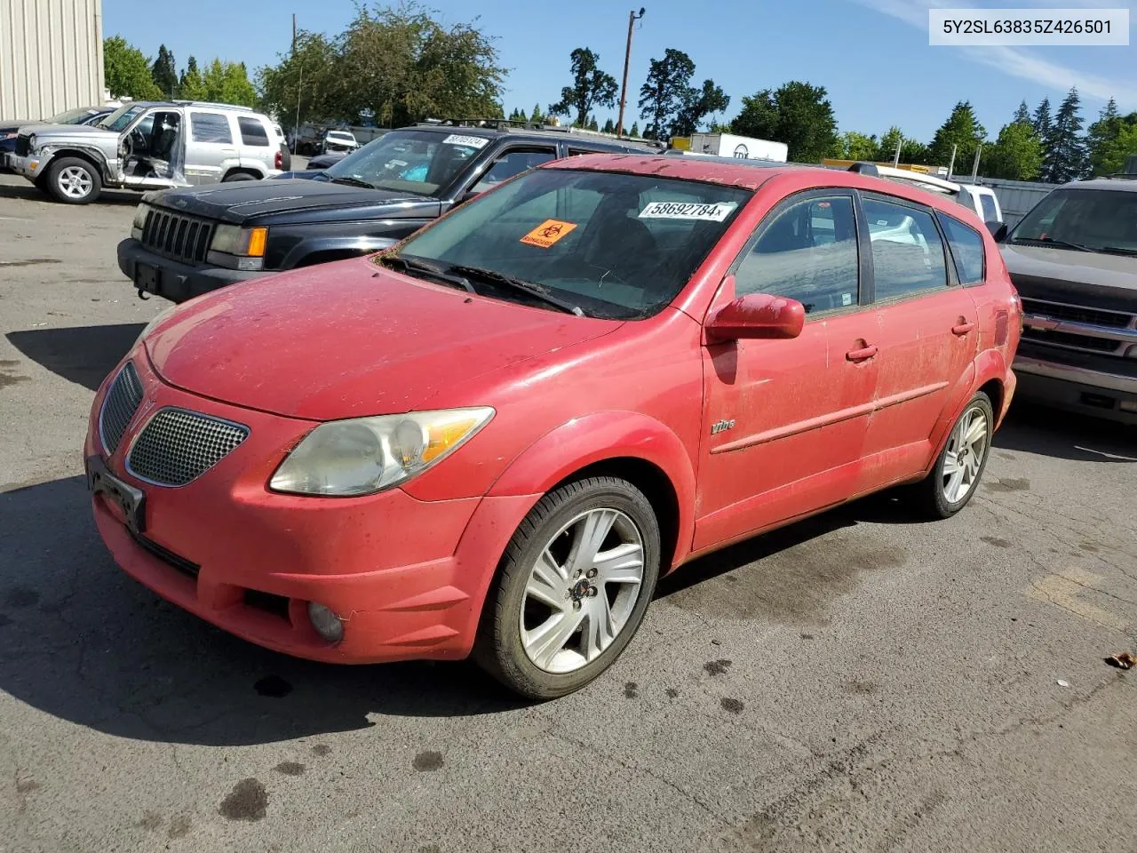 2005 Pontiac Vibe VIN: 5Y2SL63835Z426501 Lot: 58692784