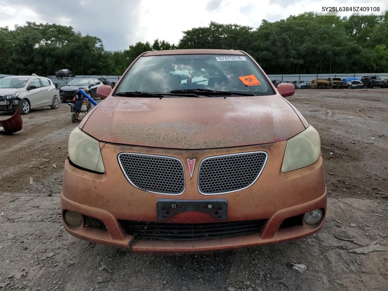 2005 Pontiac Vibe VIN: 5Y2SL63845Z409108 Lot: 62222674