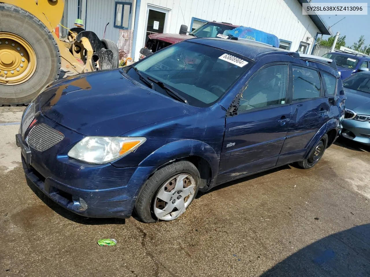 2005 Pontiac Vibe VIN: 5Y2SL638X5Z413096 Lot: 63808904