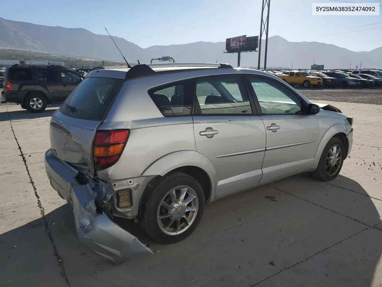 2005 Pontiac Vibe VIN: 5Y2SM63835Z474092 Lot: 72149704