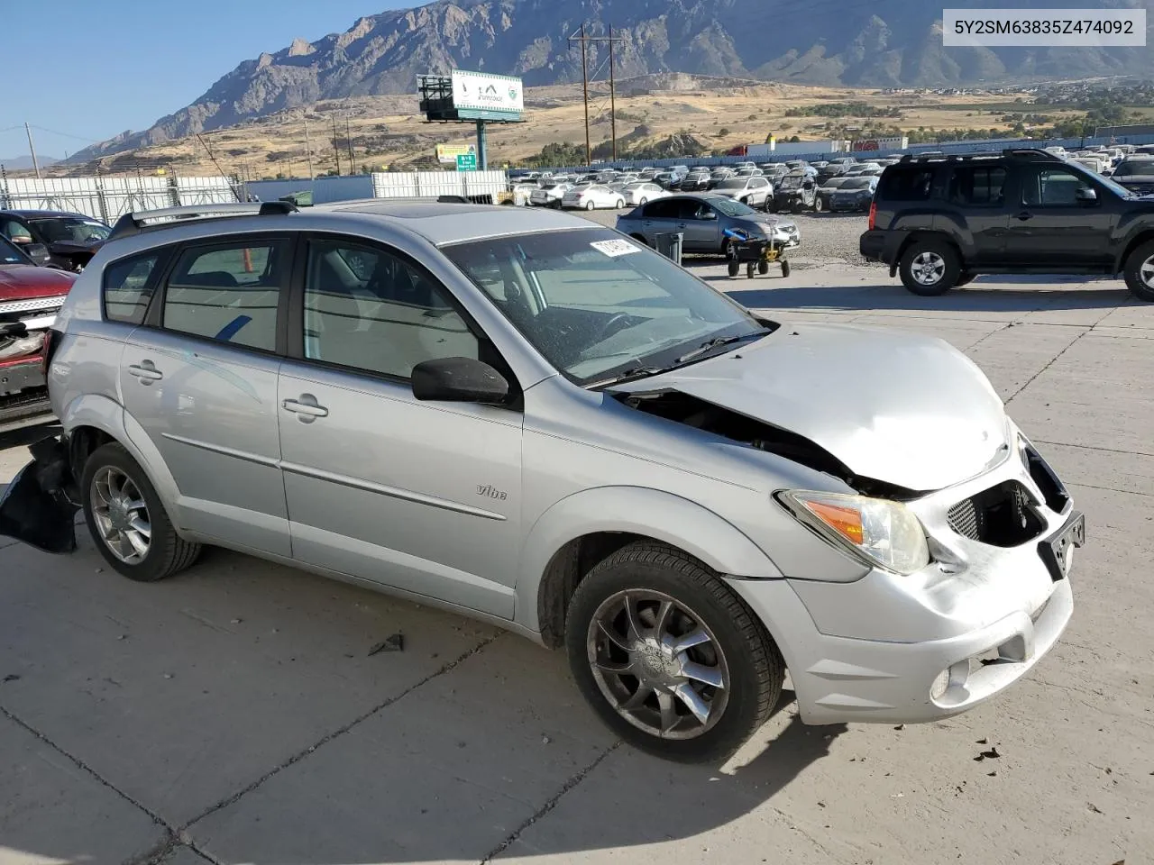 2005 Pontiac Vibe VIN: 5Y2SM63835Z474092 Lot: 72149704