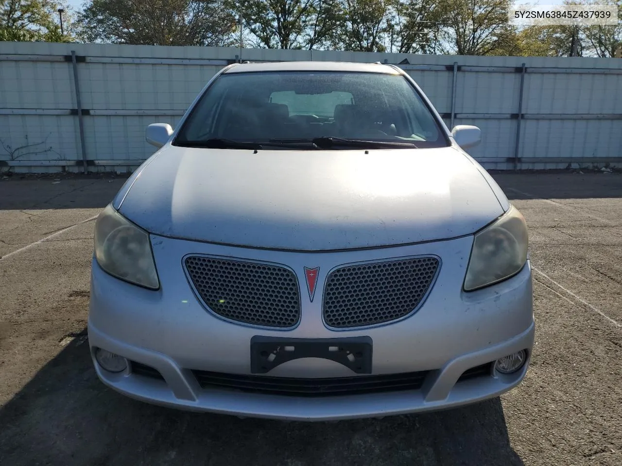 2005 Pontiac Vibe VIN: 5Y2SM63845Z437939 Lot: 72503894