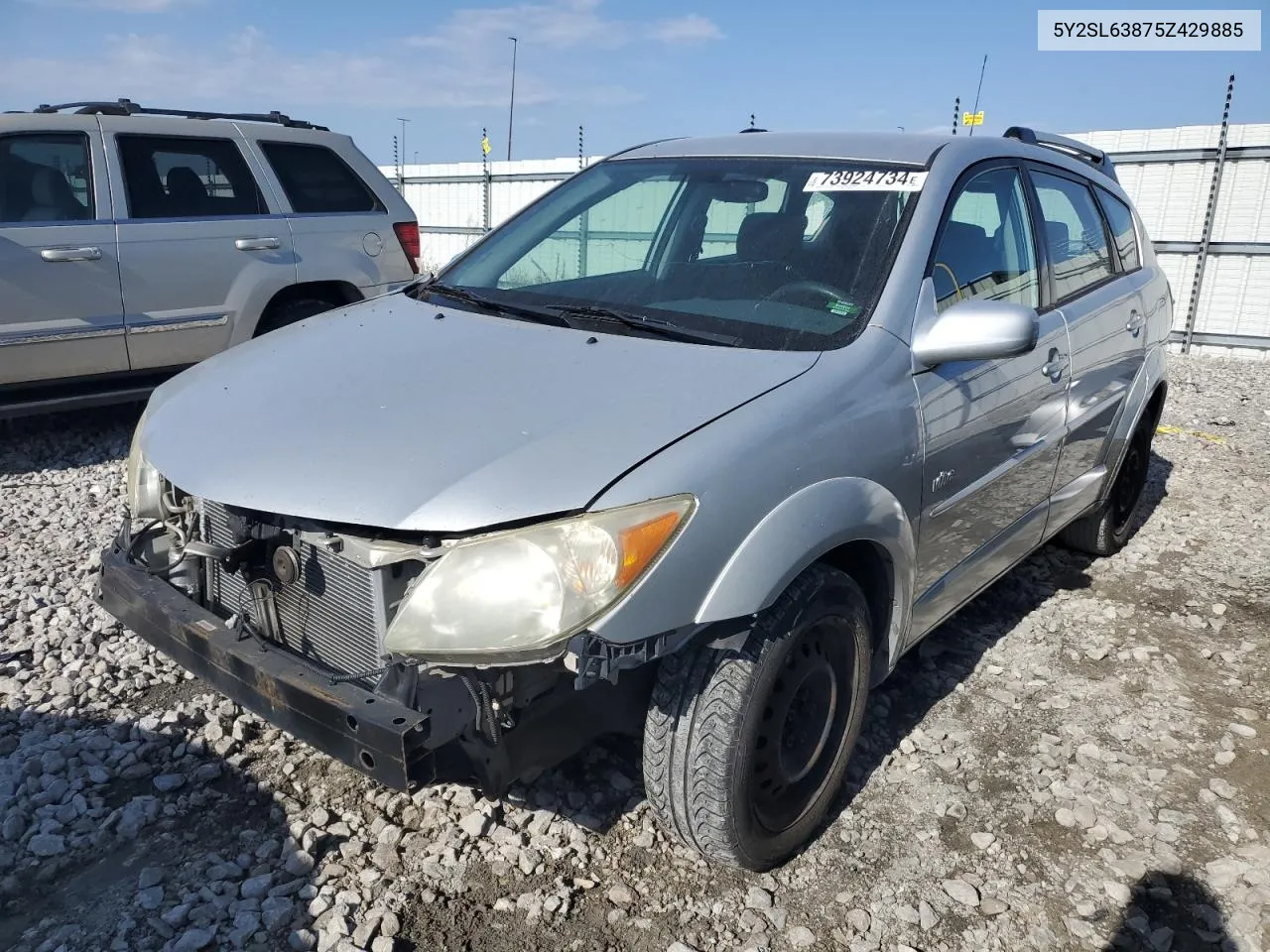 2005 Pontiac Vibe VIN: 5Y2SL63875Z429885 Lot: 73924734