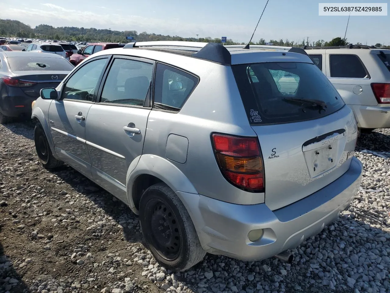 2005 Pontiac Vibe VIN: 5Y2SL63875Z429885 Lot: 73924734