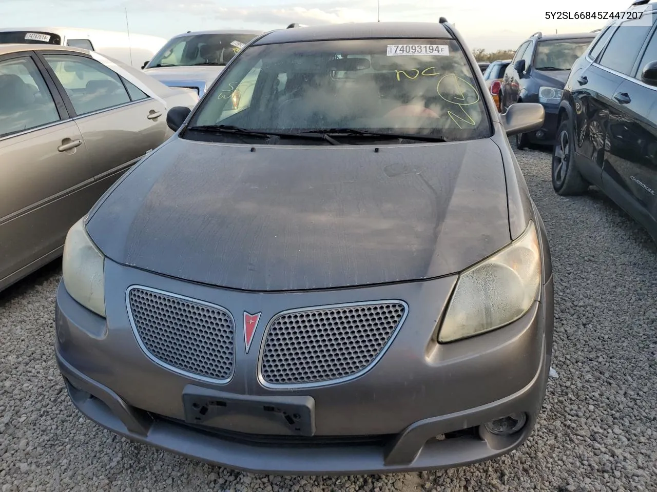 2005 Pontiac Vibe VIN: 5Y2SL66845Z447207 Lot: 74093194