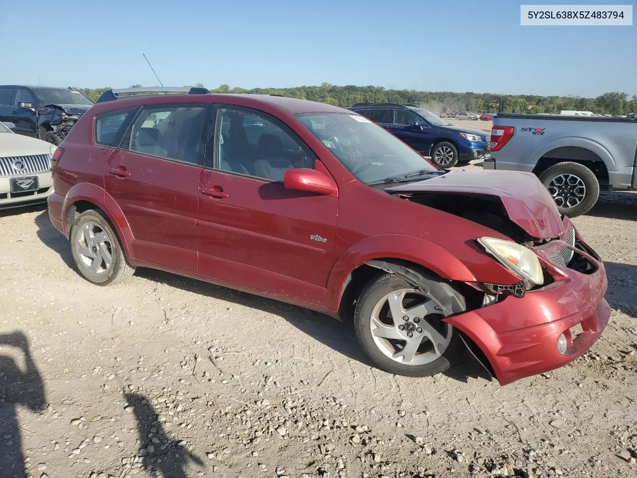 2005 Pontiac Vibe VIN: 5Y2SL638X5Z483794 Lot: 74104044