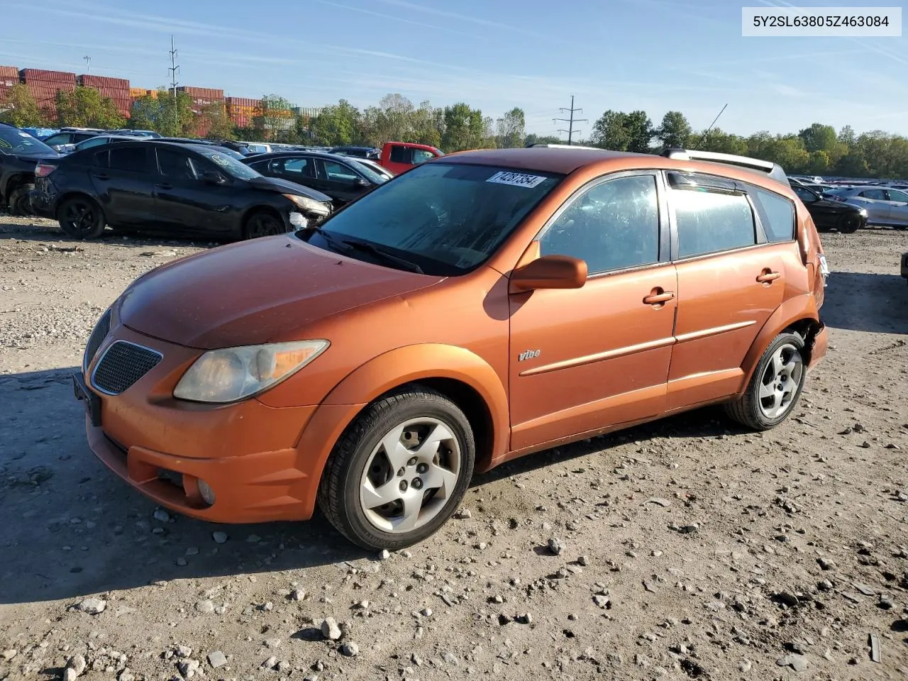 2005 Pontiac Vibe VIN: 5Y2SL63805Z463084 Lot: 74287354