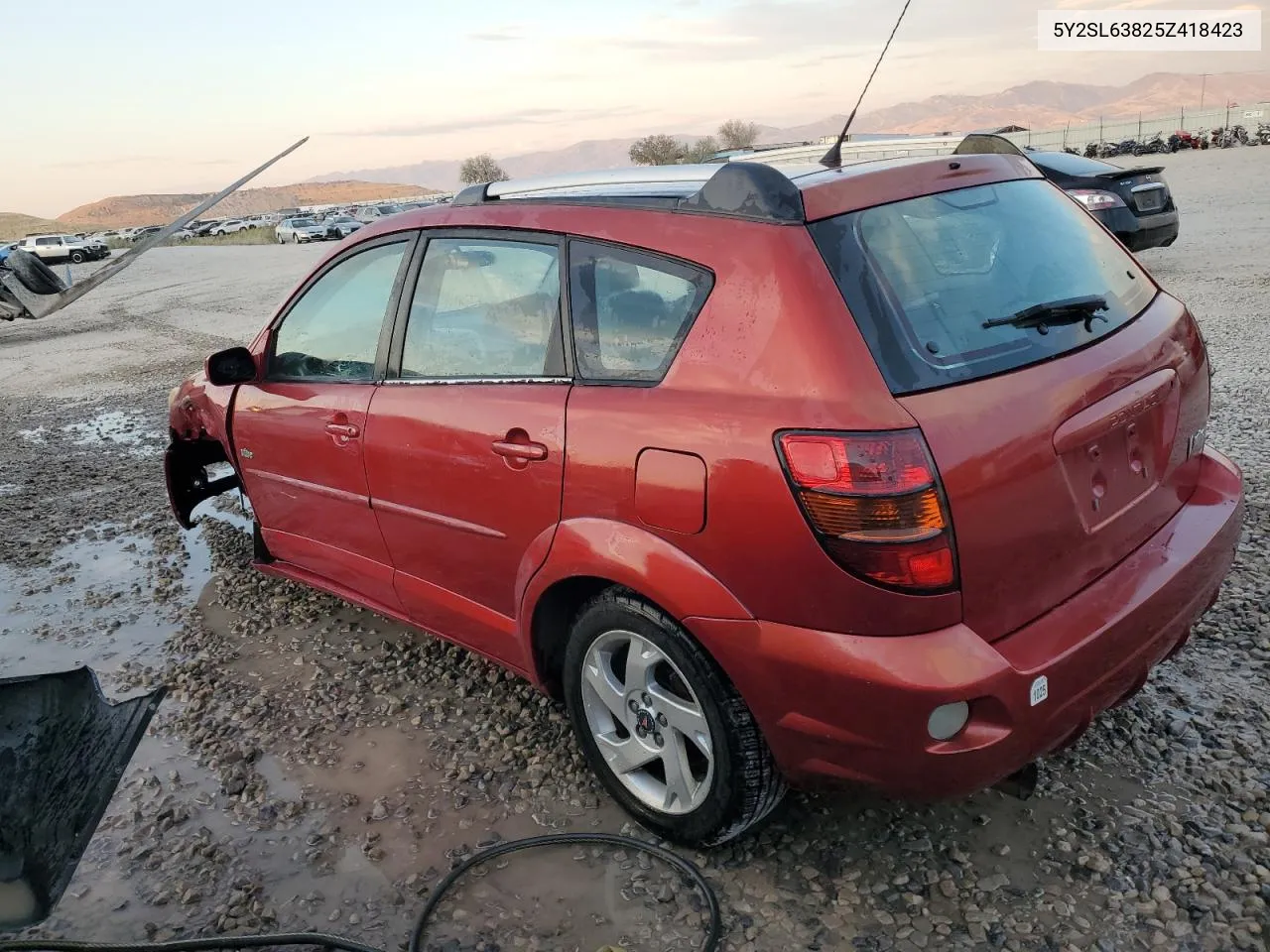 2005 Pontiac Vibe VIN: 5Y2SL63825Z418423 Lot: 74307684