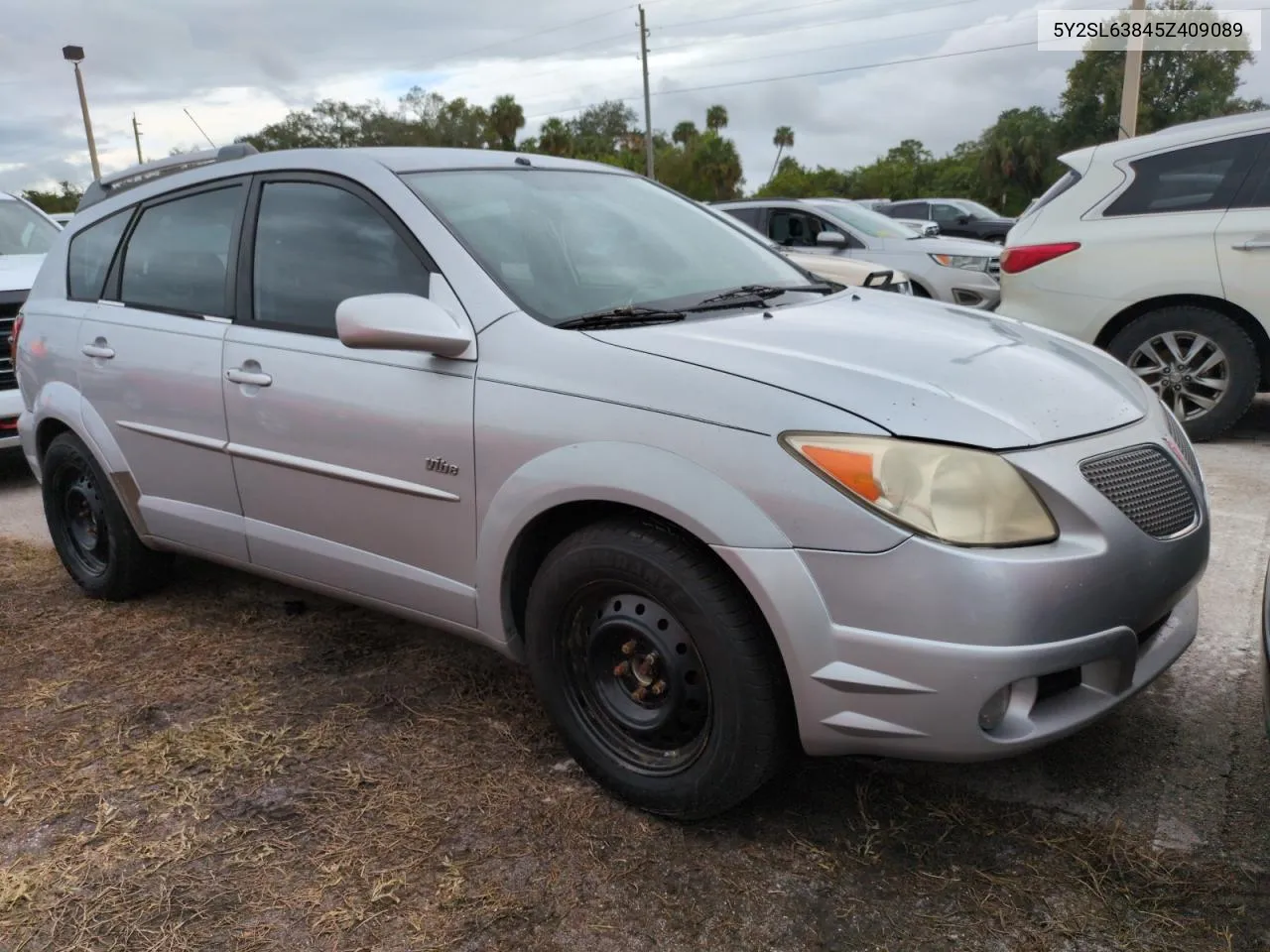 2005 Pontiac Vibe VIN: 5Y2SL63845Z409089 Lot: 74510284