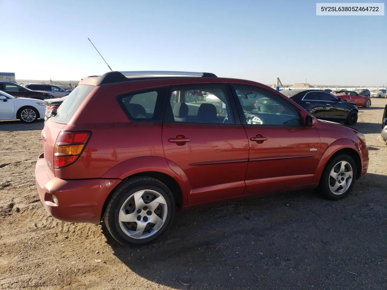 2005 Pontiac Vibe VIN: 5Y2SL63805Z464722 Lot: 75618334