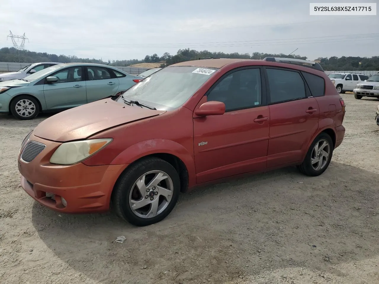 2005 Pontiac Vibe VIN: 5Y2SL638X5Z417715 Lot: 75846424