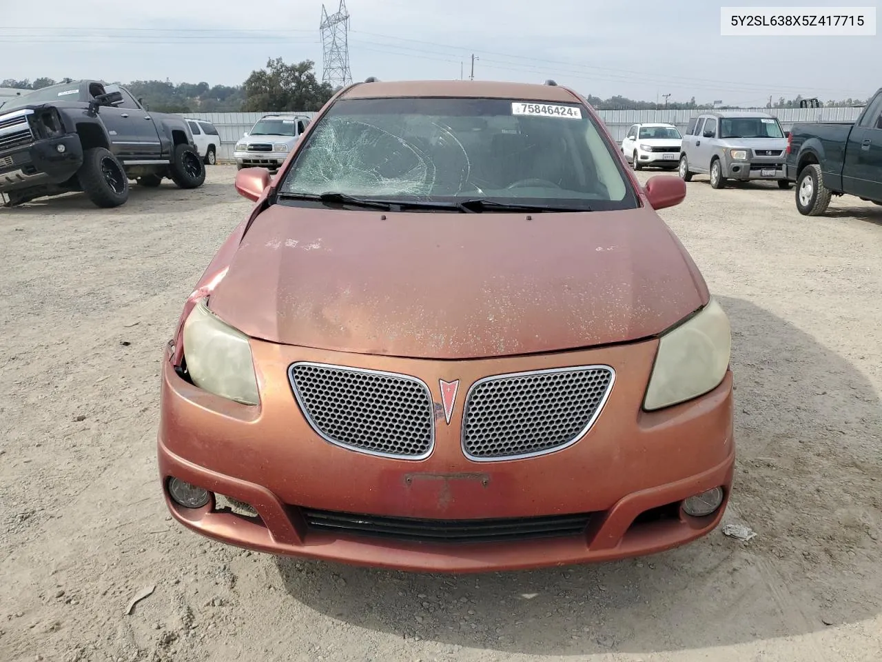 2005 Pontiac Vibe VIN: 5Y2SL638X5Z417715 Lot: 75846424