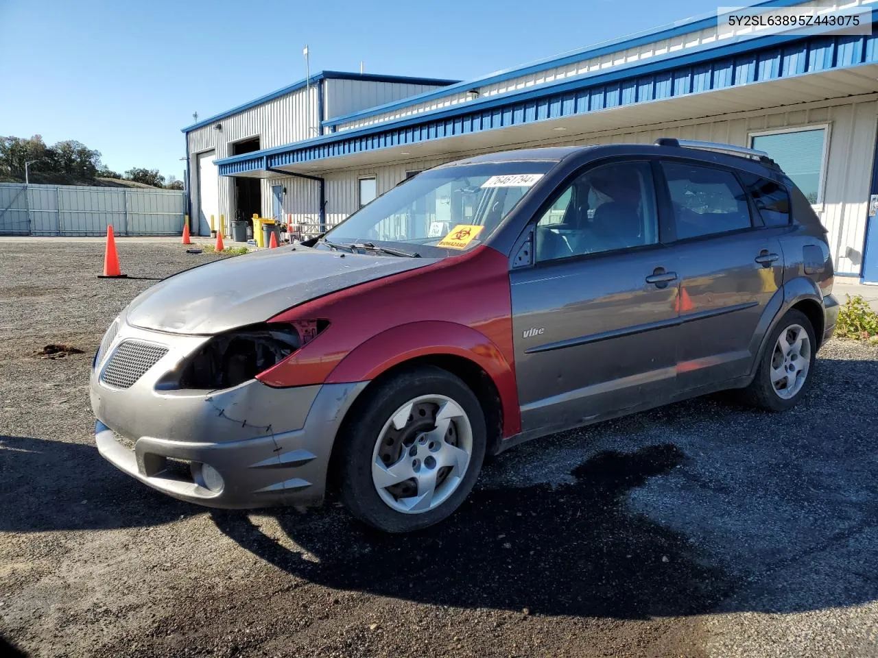 2005 Pontiac Vibe VIN: 5Y2SL63895Z443075 Lot: 76461794