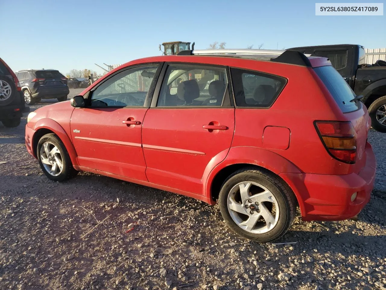 2005 Pontiac Vibe VIN: 5Y2SL63805Z417089 Lot: 77211094