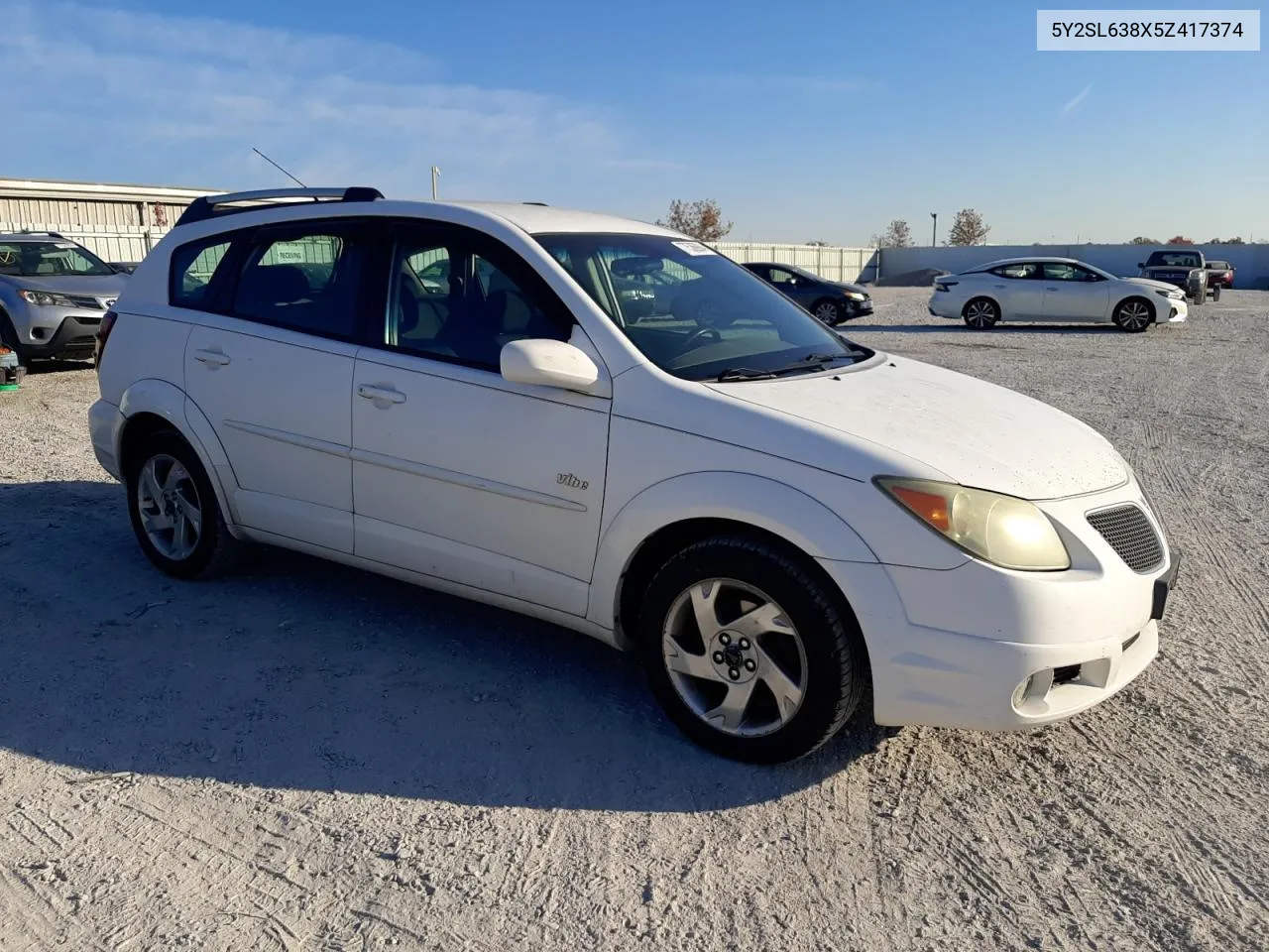 2005 Pontiac Vibe VIN: 5Y2SL638X5Z417374 Lot: 77536904