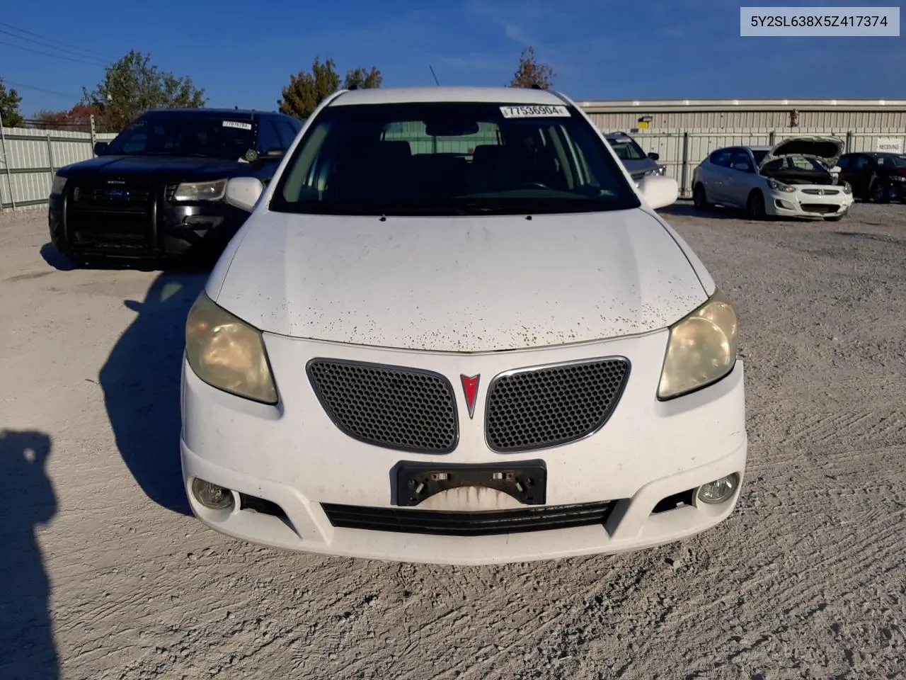 2005 Pontiac Vibe VIN: 5Y2SL638X5Z417374 Lot: 77536904