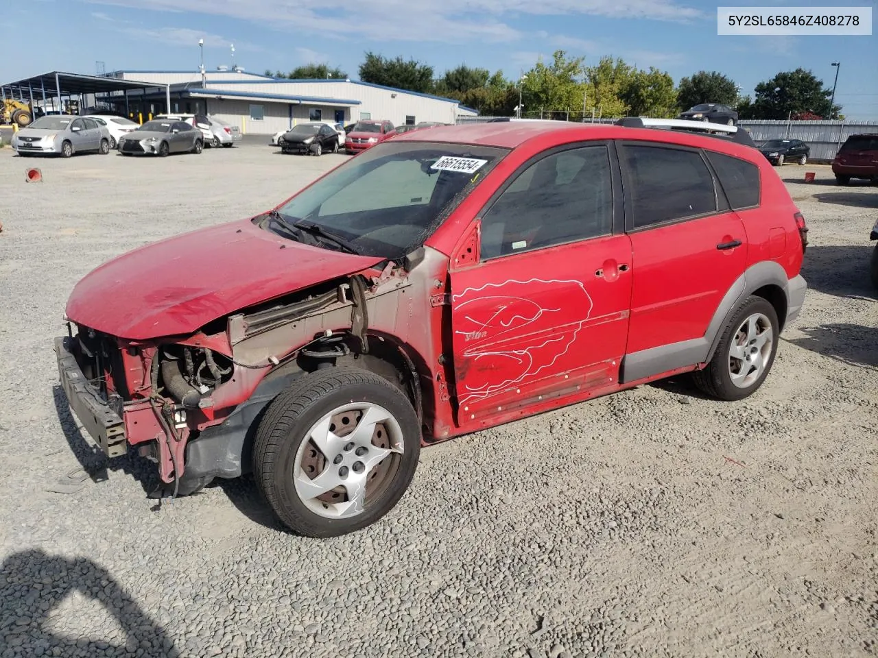 2006 Pontiac Vibe VIN: 5Y2SL65846Z408278 Lot: 66615554