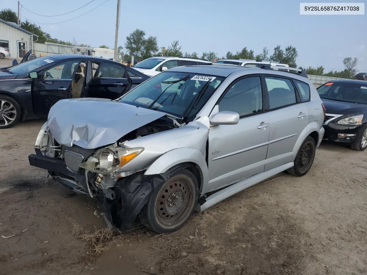 2006 Pontiac Vibe VIN: 5Y2SL65876Z417038 Lot: 68263234