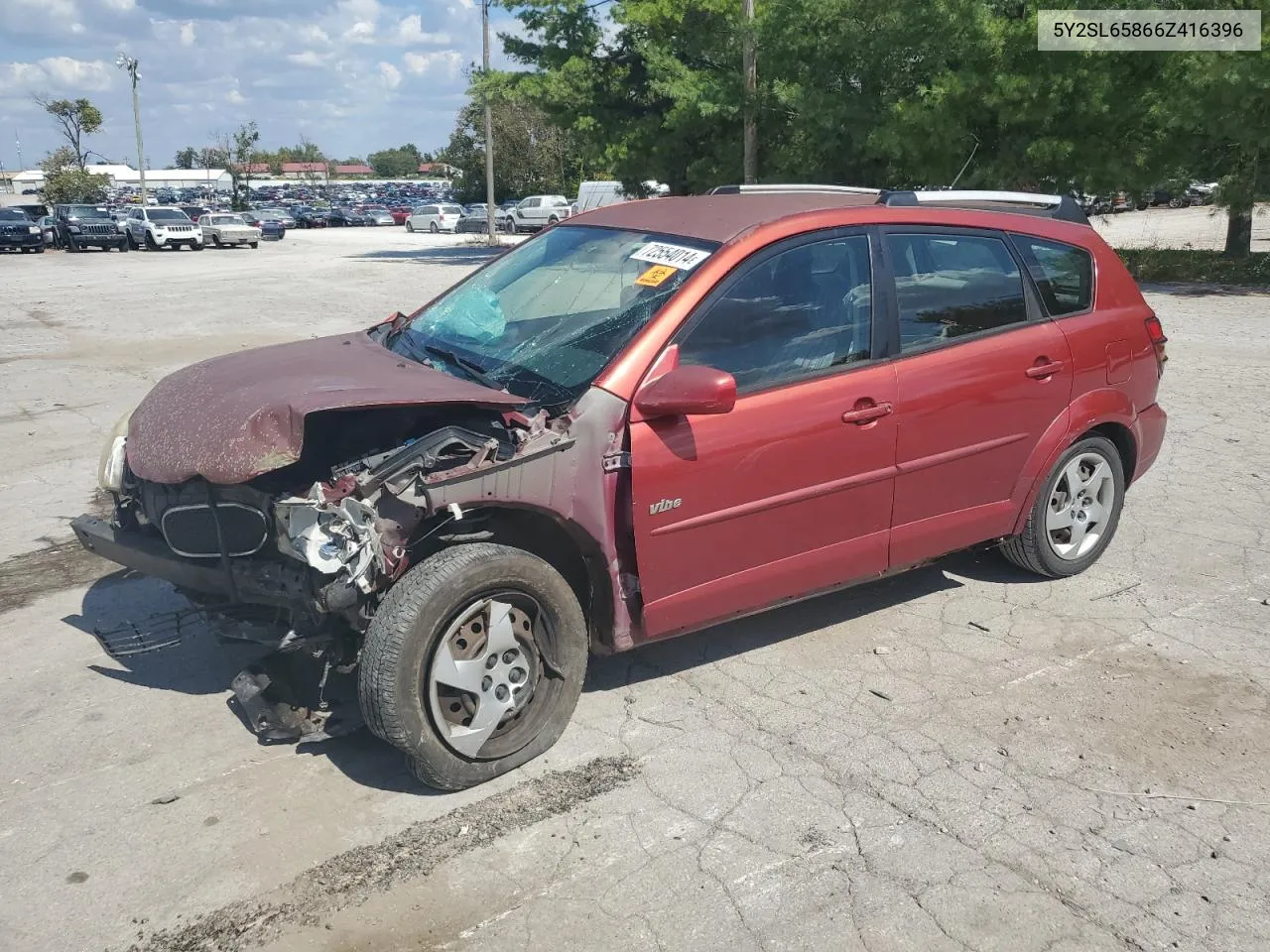 2006 Pontiac Vibe VIN: 5Y2SL65866Z416396 Lot: 72554014