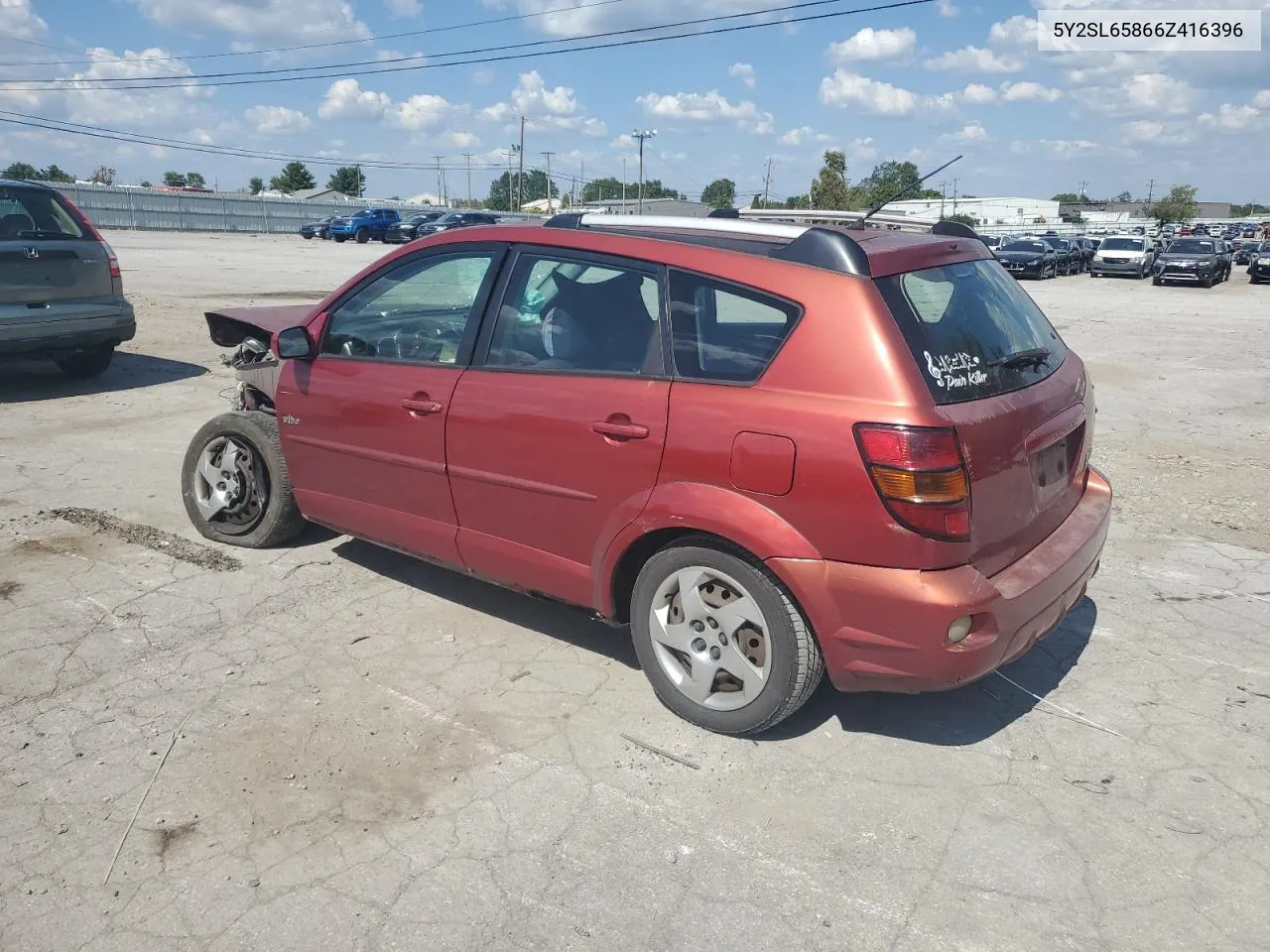 2006 Pontiac Vibe VIN: 5Y2SL65866Z416396 Lot: 72554014