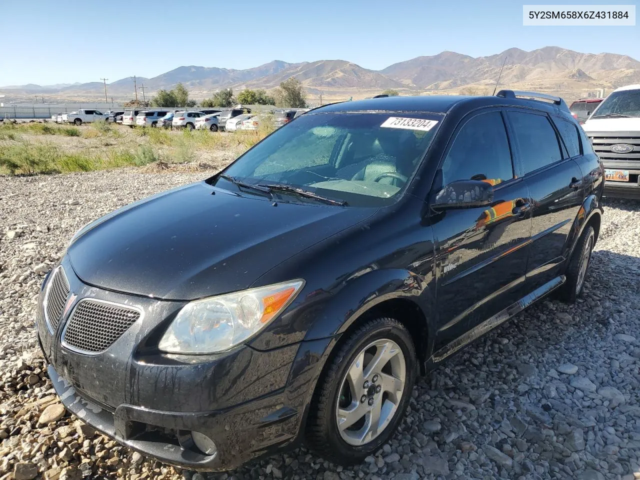 2006 Pontiac Vibe VIN: 5Y2SM658X6Z431884 Lot: 73133204