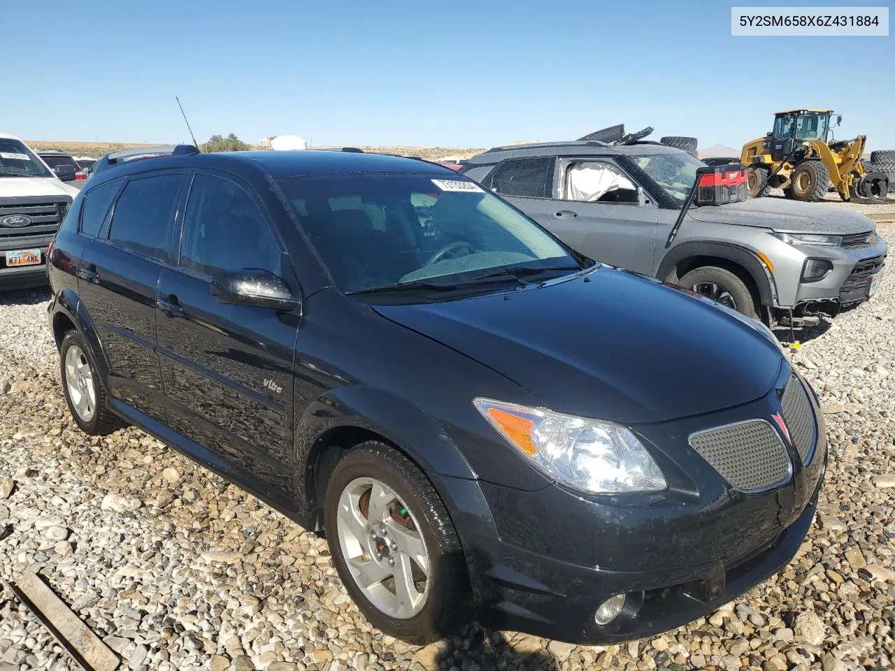 2006 Pontiac Vibe VIN: 5Y2SM658X6Z431884 Lot: 73133204