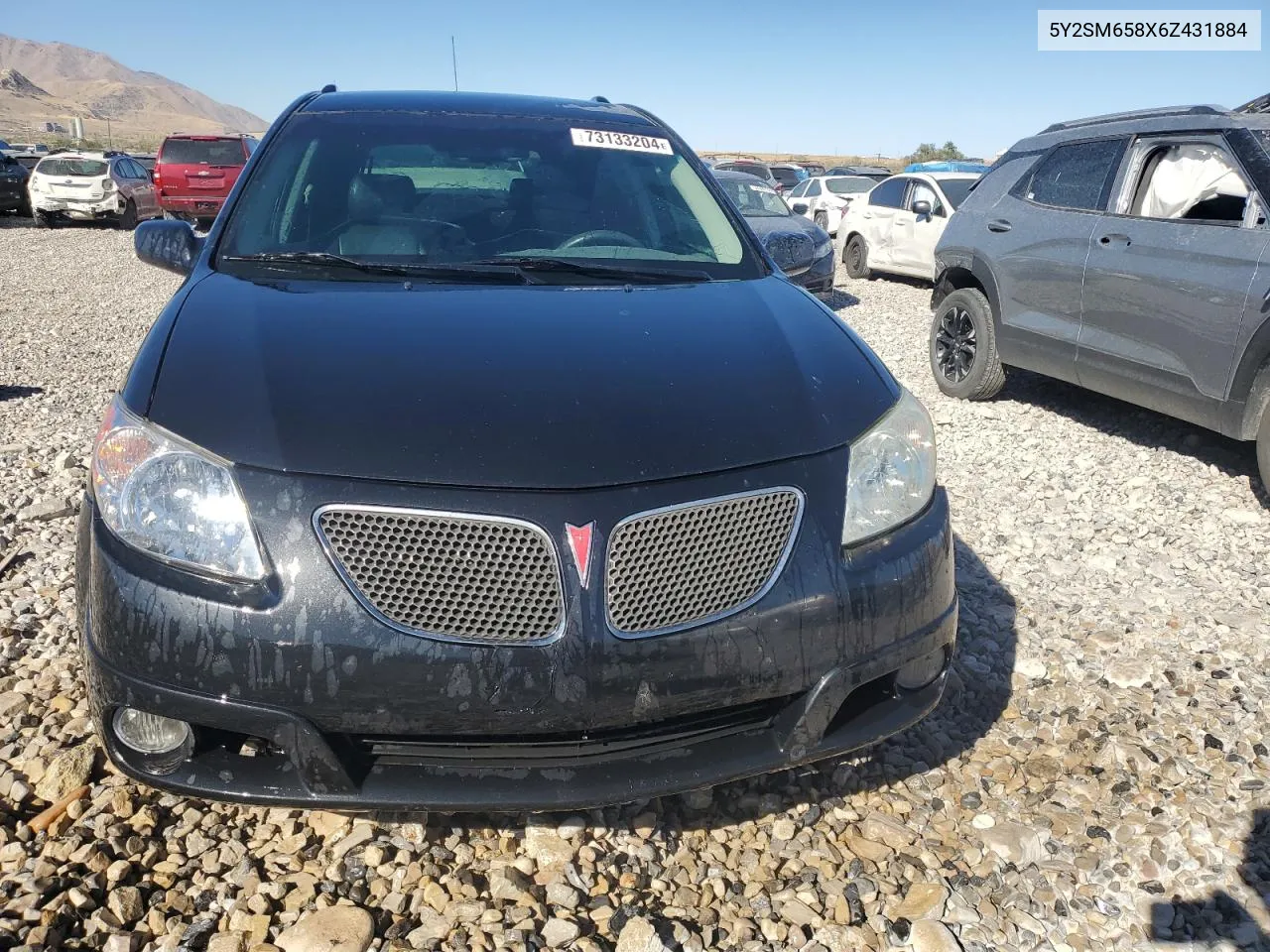 2006 Pontiac Vibe VIN: 5Y2SM658X6Z431884 Lot: 73133204