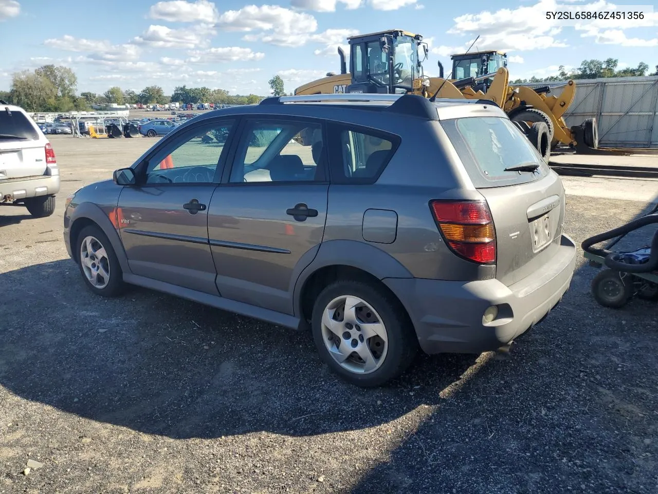 2006 Pontiac Vibe VIN: 5Y2SL65846Z451356 Lot: 73327984