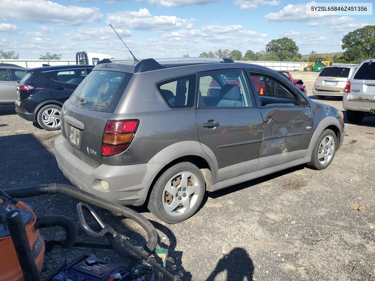 2006 Pontiac Vibe VIN: 5Y2SL65846Z451356 Lot: 73327984