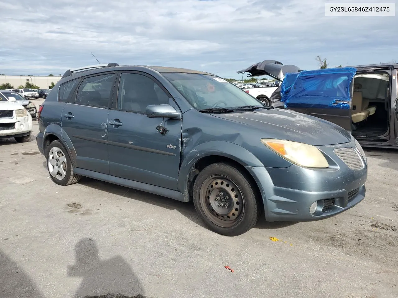 2006 Pontiac Vibe VIN: 5Y2SL65846Z412475 Lot: 74469404