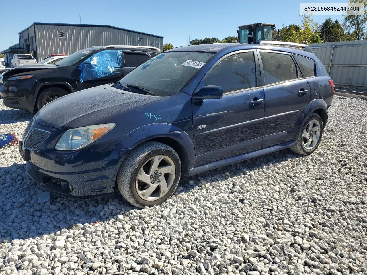 2006 Pontiac Vibe VIN: 5Y2SL65846Z443404 Lot: 75274234