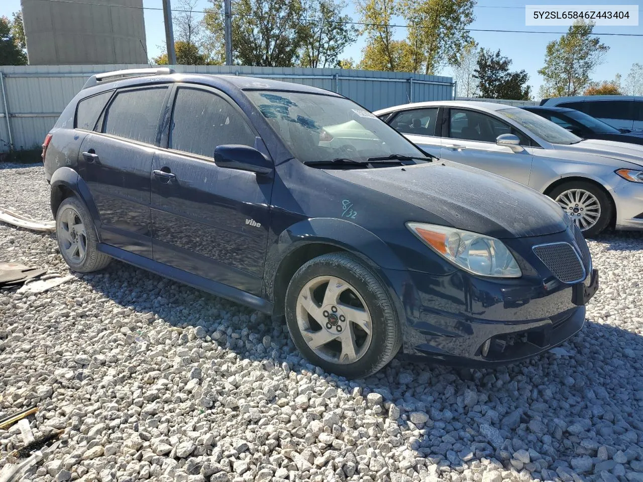 2006 Pontiac Vibe VIN: 5Y2SL65846Z443404 Lot: 75274234