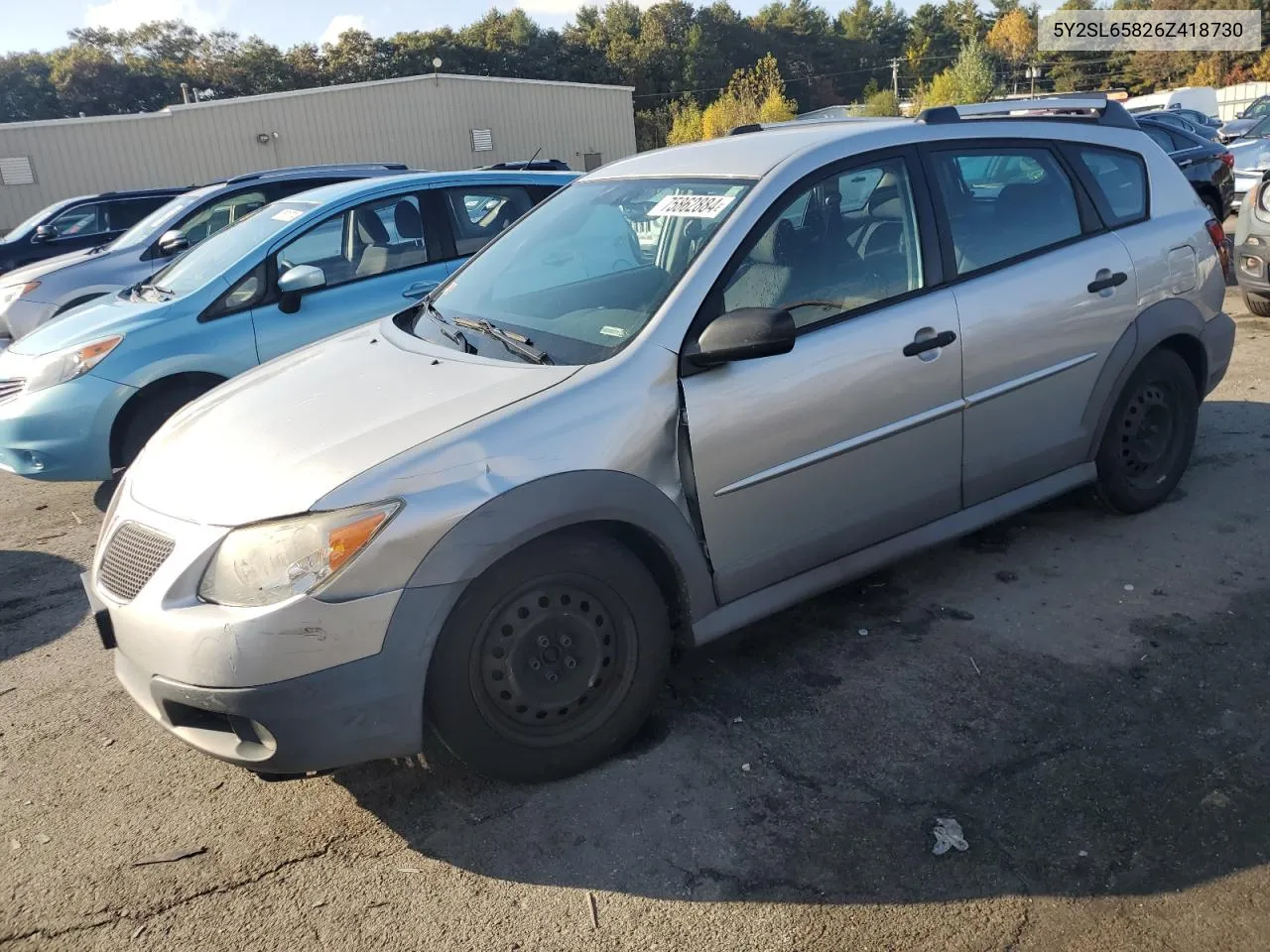 2006 Pontiac Vibe VIN: 5Y2SL65826Z418730 Lot: 75862884