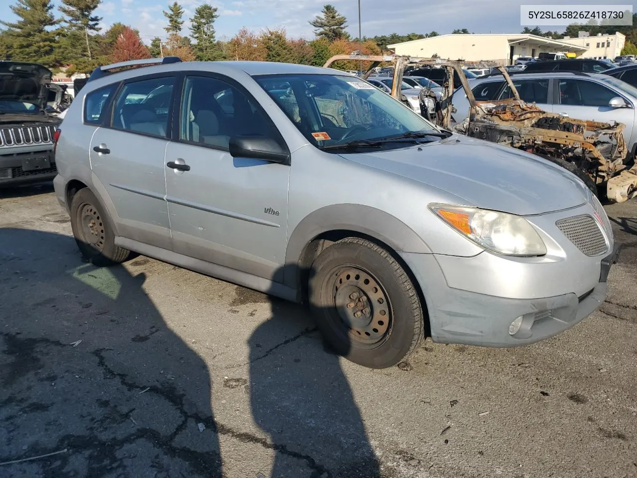 2006 Pontiac Vibe VIN: 5Y2SL65826Z418730 Lot: 75862884