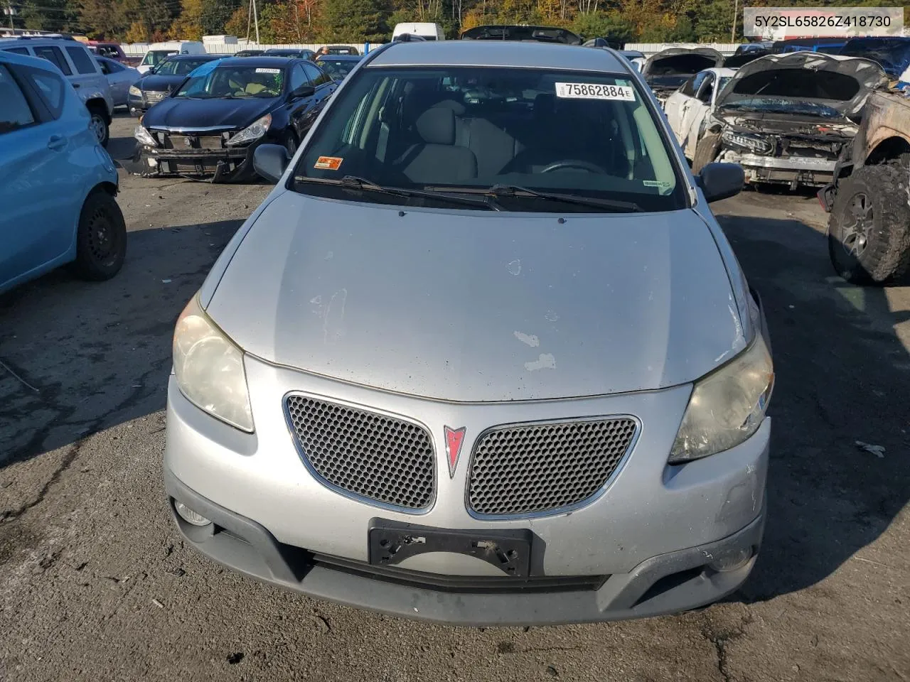 2006 Pontiac Vibe VIN: 5Y2SL65826Z418730 Lot: 75862884