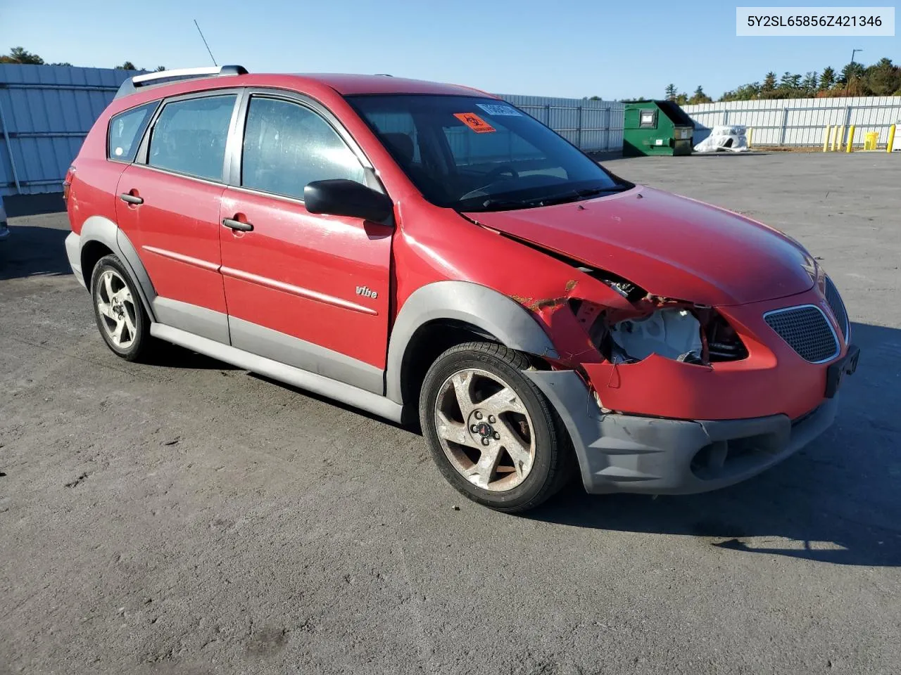 2006 Pontiac Vibe VIN: 5Y2SL65856Z421346 Lot: 75894704