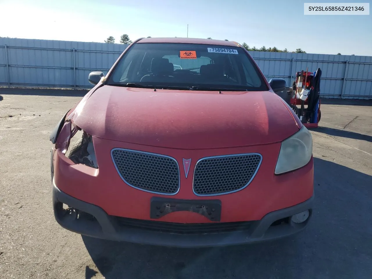 2006 Pontiac Vibe VIN: 5Y2SL65856Z421346 Lot: 75894704