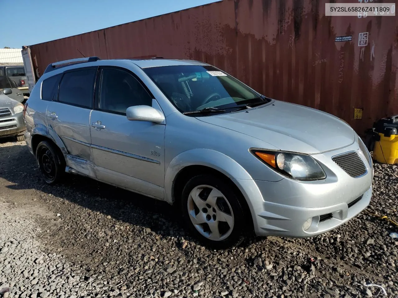 2006 Pontiac Vibe VIN: 5Y2SL65826Z411809 Lot: 75931034