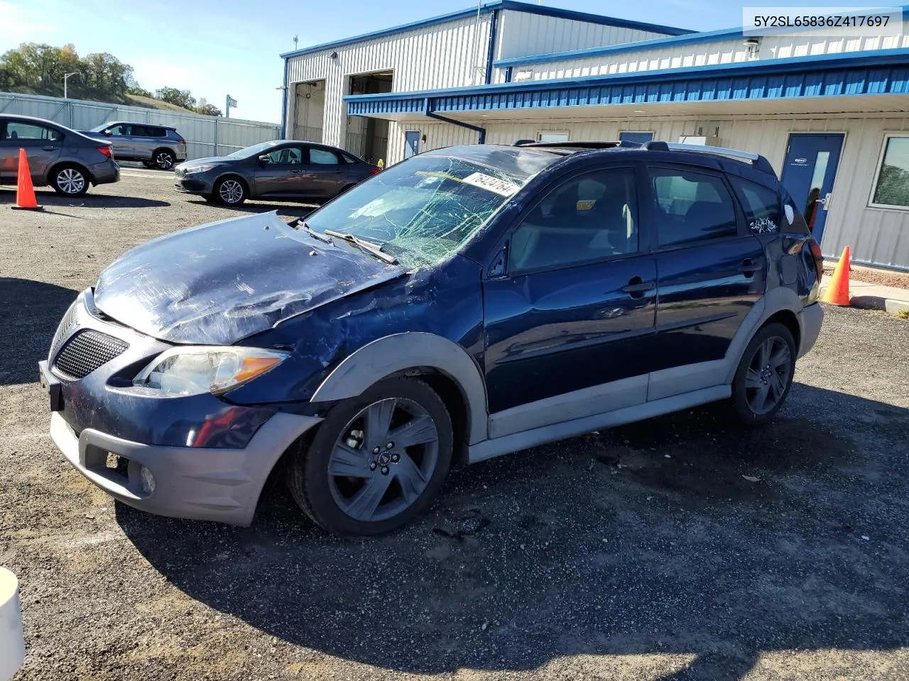 2006 Pontiac Vibe VIN: 5Y2SL65836Z417697 Lot: 76424764