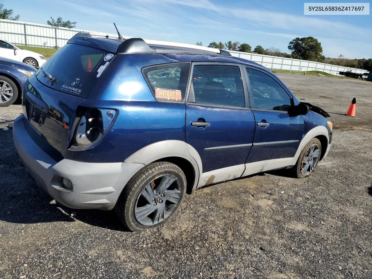 2006 Pontiac Vibe VIN: 5Y2SL65836Z417697 Lot: 76424764