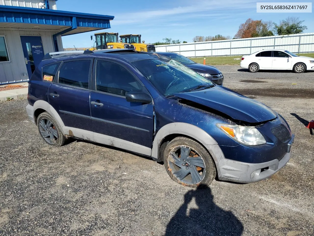 2006 Pontiac Vibe VIN: 5Y2SL65836Z417697 Lot: 76424764