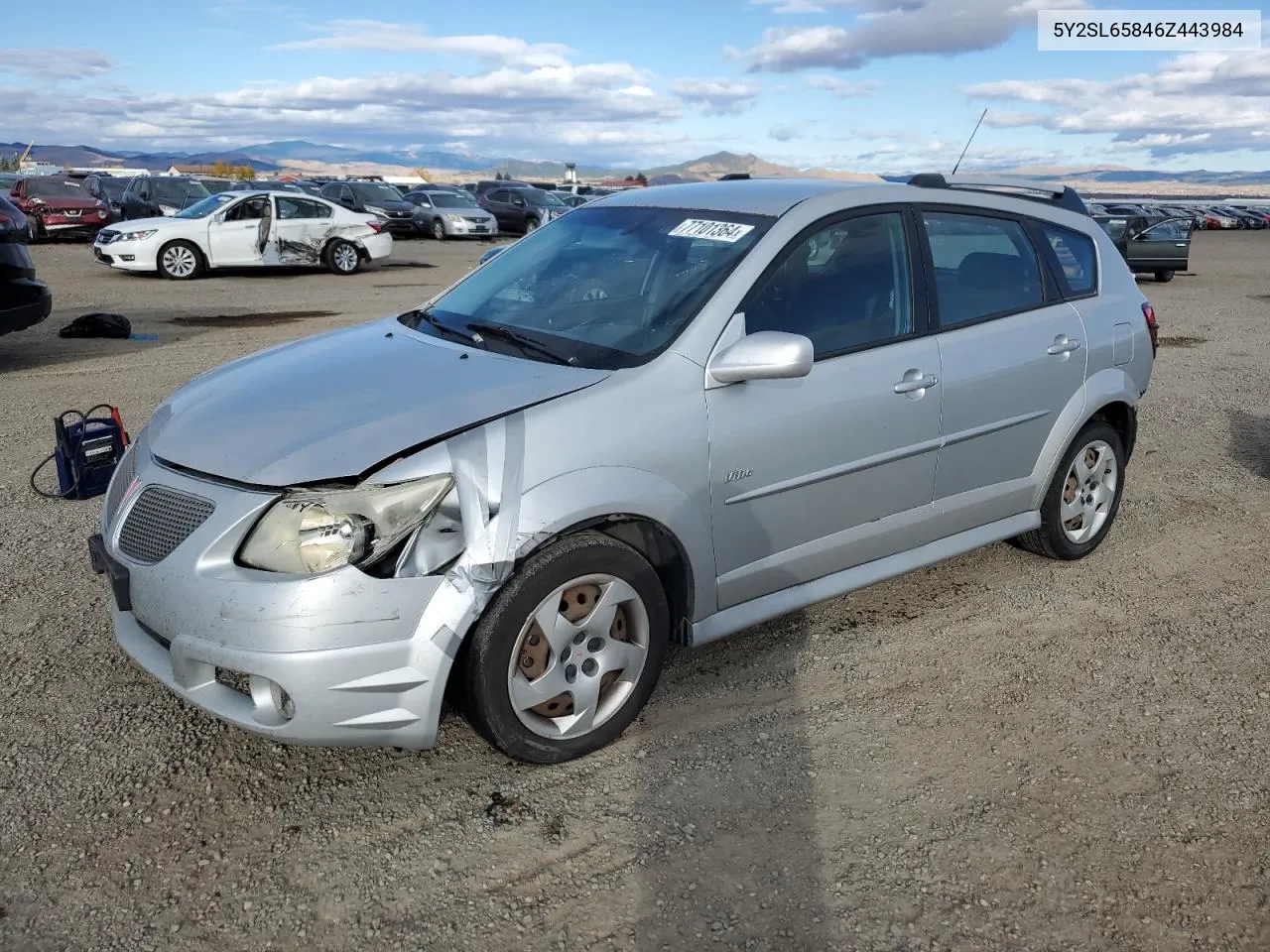 2006 Pontiac Vibe VIN: 5Y2SL65846Z443984 Lot: 77101364