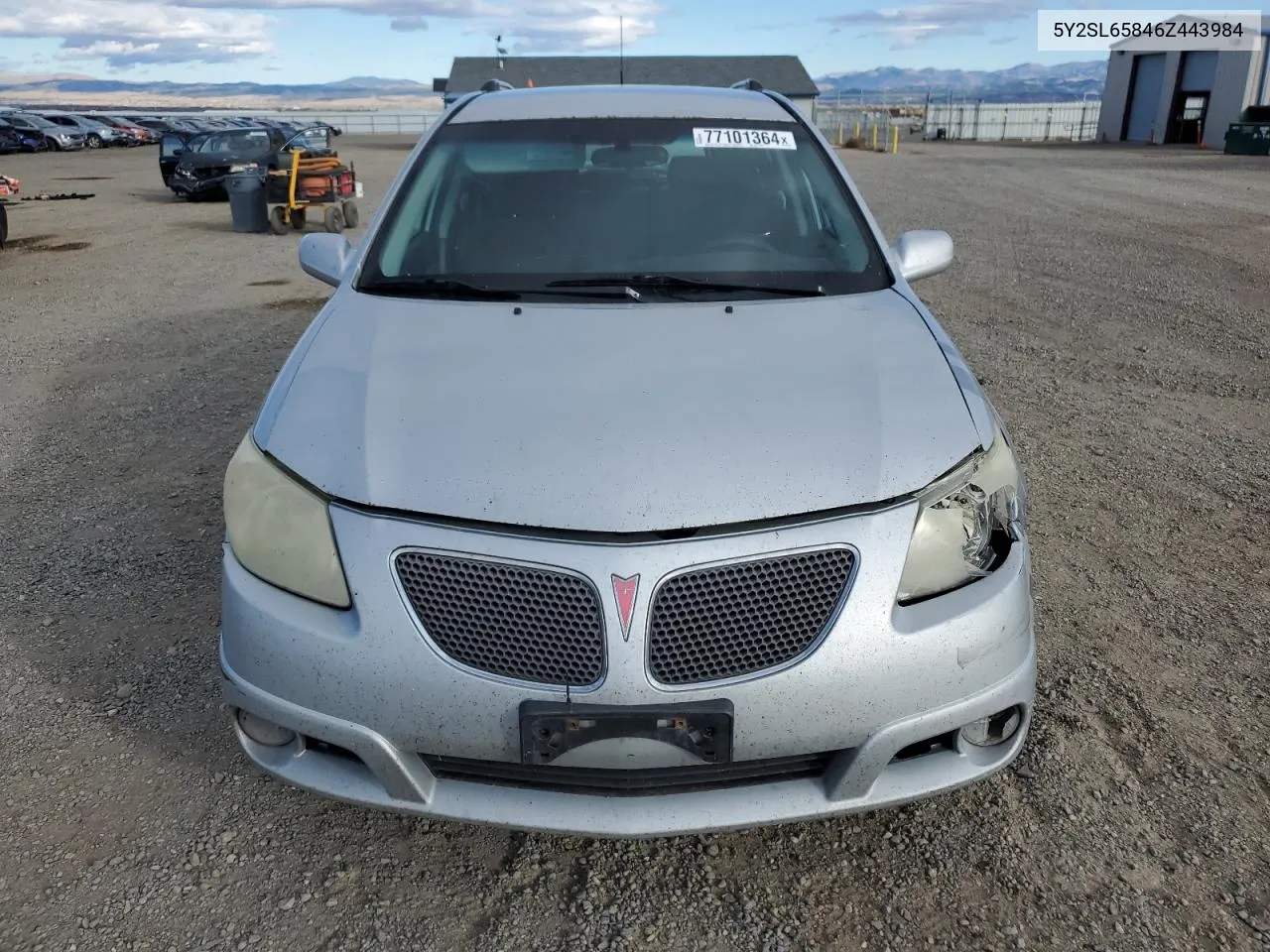 2006 Pontiac Vibe VIN: 5Y2SL65846Z443984 Lot: 77101364